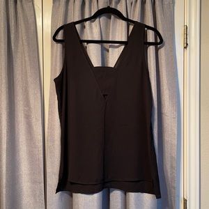 Express Black V-Neck Keyhole Tank